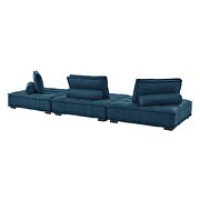 Tufted fabric upholstery modular design 3-piece sofa in azure finish by Modway additional picture 4