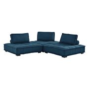 Tufted fabric upholstery modular design 3-piece sofa in azure finish by Modway additional picture 5