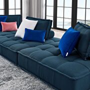 Tufted fabric upholstery modular design 3-piece sofa in azure finish by Modway additional picture 9