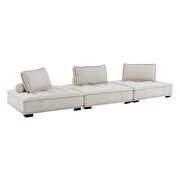 Tufted fabric upholstery modular design 3-piece sofa in beige finish by Modway additional picture 2