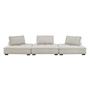 Tufted fabric upholstery modular design 3-piece sofa in beige finish by Modway additional picture 3