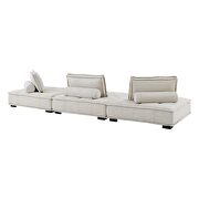 Tufted fabric upholstery modular design 3-piece sofa in beige finish by Modway additional picture 4