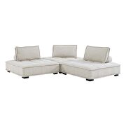 Tufted fabric upholstery modular design 3-piece sofa in beige finish by Modway additional picture 5