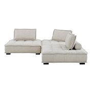 Tufted fabric upholstery modular design 3-piece sofa in beige finish by Modway additional picture 6