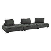 Tufted fabric upholstery modular design 3-piece sofa in gray finish by Modway additional picture 2