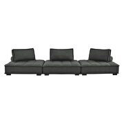Tufted fabric upholstery modular design 3-piece sofa in gray finish by Modway additional picture 3