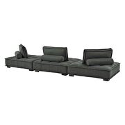 Tufted fabric upholstery modular design 3-piece sofa in gray finish by Modway additional picture 4