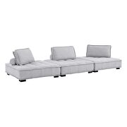 Tufted fabric upholstery modular design 3-piece sofa in light gray finish by Modway additional picture 2