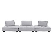 Tufted fabric upholstery modular design 3-piece sofa in light gray finish by Modway additional picture 3