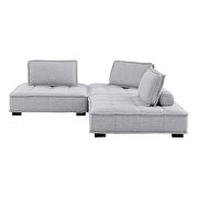 Tufted fabric upholstery modular design 3-piece sofa in light gray finish by Modway additional picture 6