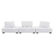 Tufted fabric upholstery modular design 3-piece sofa in white finish by Modway additional picture 3