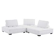 Tufted fabric upholstery modular design 3-piece sofa in white finish by Modway additional picture 5