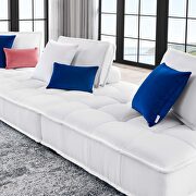 Tufted fabric upholstery modular design 3-piece sofa in white finish by Modway additional picture 9