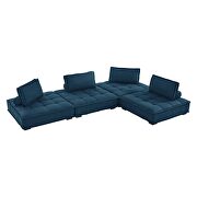 Tufted fabric upholstery modular design 4-piece sofa in azure finish by Modway additional picture 2