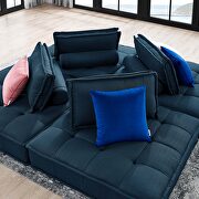 Tufted fabric upholstery modular design 4-piece sofa in azure finish by Modway additional picture 11