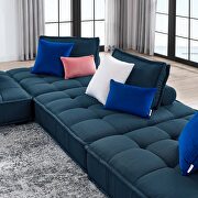 Tufted fabric upholstery modular design 4-piece sofa in azure finish by Modway additional picture 12