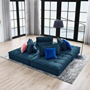 Tufted fabric upholstery modular design 4-piece sofa in azure finish by Modway additional picture 13