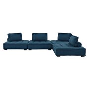 Tufted fabric upholstery modular design 4-piece sofa in azure finish by Modway additional picture 3
