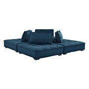 Tufted fabric upholstery modular design 4-piece sofa in azure finish by Modway additional picture 6