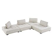 Tufted fabric upholstery modular design 4-piece sofa in beige finish by Modway additional picture 2