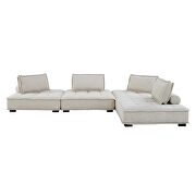 Tufted fabric upholstery modular design 4-piece sofa in beige finish by Modway additional picture 3