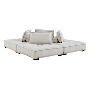 Tufted fabric upholstery modular design 4-piece sofa in beige finish by Modway additional picture 8