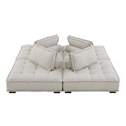 Tufted fabric upholstery modular design 4-piece sofa in beige finish by Modway additional picture 9