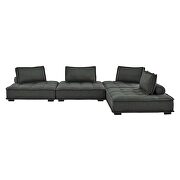 Tufted fabric upholstery modular design 4-piece sofa in gray finish by Modway additional picture 3