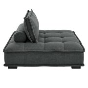 Tufted fabric upholstery modular design 4-piece sofa in gray finish by Modway additional picture 5