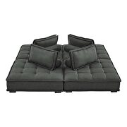 Tufted fabric upholstery modular design 4-piece sofa in gray finish by Modway additional picture 7