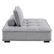 Tufted fabric upholstery modular design 4-piece sofa in light gray finish by Modway additional picture 5