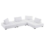 Tufted fabric upholstery modular design 4-piece sofa in white finish by Modway additional picture 2