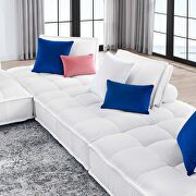 Tufted fabric upholstery modular design 4-piece sofa in white finish by Modway additional picture 11