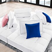 Tufted fabric upholstery modular design 4-piece sofa in white finish by Modway additional picture 12