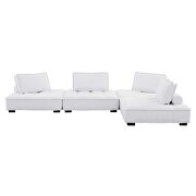 Tufted fabric upholstery modular design 4-piece sofa in white finish by Modway additional picture 3