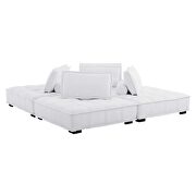 Tufted fabric upholstery modular design 4-piece sofa in white finish by Modway additional picture 6