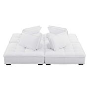 Tufted fabric upholstery modular design 4-piece sofa in white finish by Modway additional picture 7