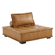 Tufted vegan leather modular design 4-piece sofa in tan finish by Modway additional picture 4