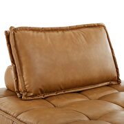 Tufted vegan leather modular design 4-piece sofa in tan finish by Modway additional picture 7