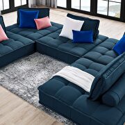 Tufted fabric upholstery modular design 5-piece sofa in azure finish by Modway additional picture 9