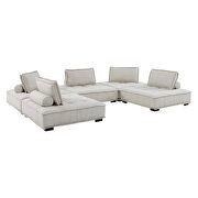 Tufted fabric upholstery modular design 5-piece sofa in beige finish by Modway additional picture 2
