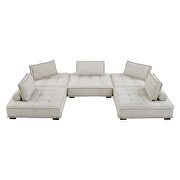 Tufted fabric upholstery modular design 5-piece sofa in beige finish by Modway additional picture 3