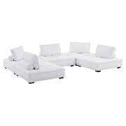 Tufted fabric upholstery modular design 5-piece sofa in white finish by Modway additional picture 2