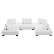 Tufted fabric upholstery modular design 5-piece sofa in white finish by Modway additional picture 3