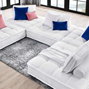 Tufted fabric upholstery modular design 5-piece sofa in white finish by Modway additional picture 9