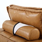 Tufted vegan leather modular design 5-piece sofa in tan finish by Modway additional picture 6