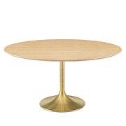 Wood dining table in gold natural by Modway additional picture 6