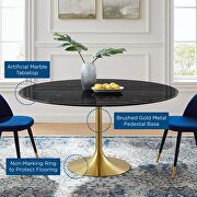 Artificial marble dining table in gold black by Modway additional picture 3