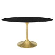 Oval artificial marble dining table in gold black by Modway additional picture 6