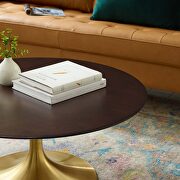 Wood coffee table in gold cherry walnut by Modway additional picture 3